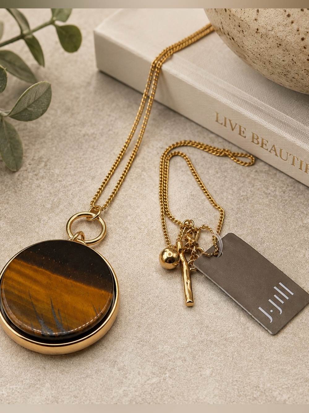 J.Jill Reversible Semi Precious Stone Pendant Necklace (BR1313/4)